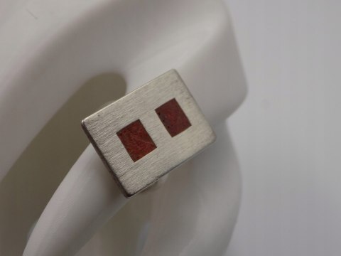 Piękny,stary, srebrny, damski pierścionek KORALOWIEC roz. 10 srebro VINTAGE