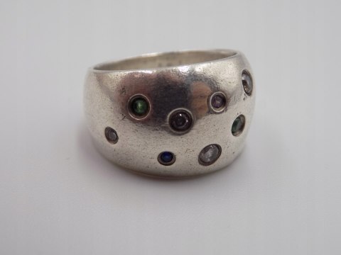 Srebrny, damski pierścionek, obrączka CYRKONIE roz. 15 srebro 925 biżuteria