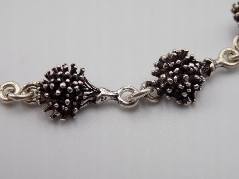 Stara piękna srebrna damska bransoletka JEŻE- srebro 925 VINTAGE biżuteria