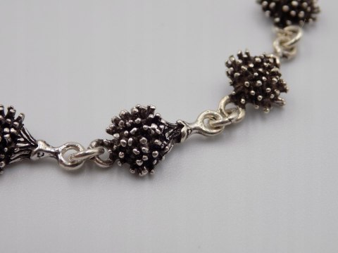 Stara piękna srebrna damska bransoletka JEŻE- srebro 925 VINTAGE biżuteria