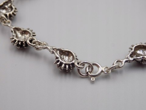 Stara piękna srebrna damska bransoletka JEŻE- srebro 925 VINTAGE biżuteria