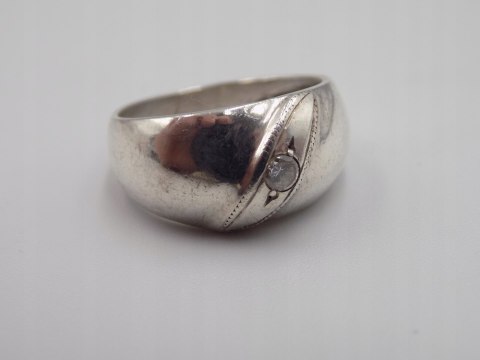 Stary damski srebrny pierścionek CYRKONIA roz. 12 srebro VINTAGE biżuteria