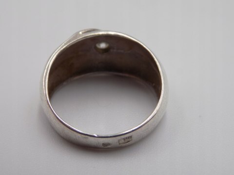 Stary damski srebrny pierścionek CYRKONIA roz. 12 srebro VINTAGE biżuteria