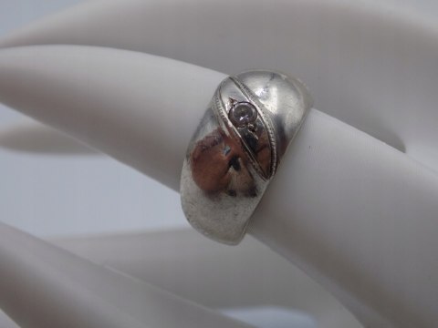 Stary damski srebrny pierścionek CYRKONIA roz. 12 srebro VINTAGE biżuteria