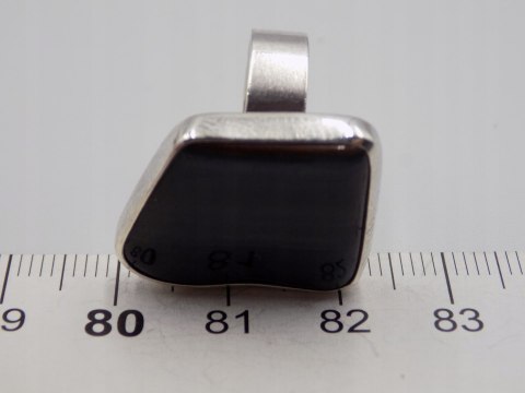 Stary damski srebrny pierścionek ONYKS PASIASTY roz. 13 srebro VINTAGE