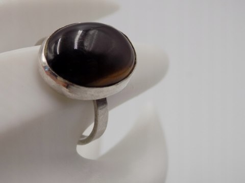 Stary damski srebrny pierścionek TYGRYSIE OKO roz. 21 srebro VINTAGE