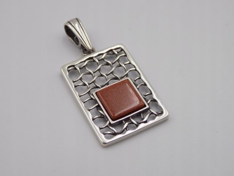 Stary damski wisiorek/zawieszka PIASEK PUSTYNI srebro 925 VINTAGE biżuteria