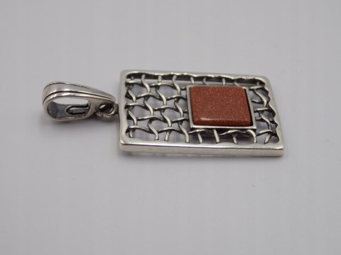 Stary damski wisiorek/zawieszka PIASEK PUSTYNI srebro 925 VINTAGE biżuteria