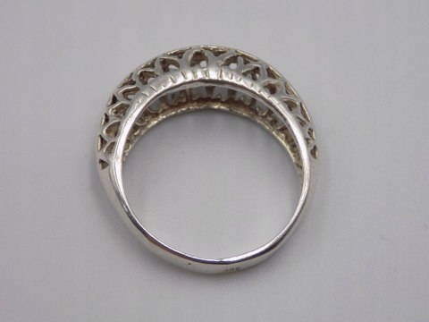 Stary, piękny, ażurowy srebrny pierścionek roz. 17 srebro VINTAGE biżuteria