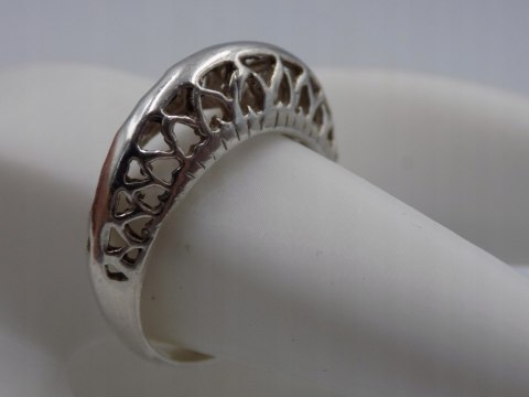 Stary, piękny, ażurowy srebrny pierścionek roz. 17 srebro VINTAGE biżuteria