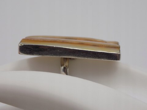 Stary, piękny,srebrny,pierścionek MASA PERŁOWA regulowany VINTAGE biżuteria