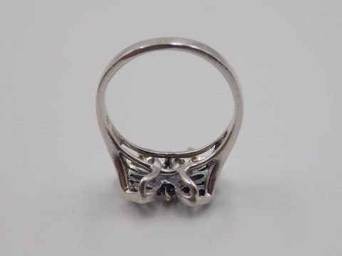 Stary, piękny, srebrny, pierścionek MOTYL roz. 18 srebro VINTAGE biżuteria