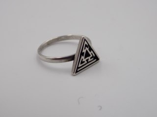 Stary, srebrny, damski pierścionek TRÓJKĄT roz. 16 srebro VINTAGE biżuteria