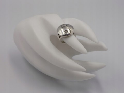 Stary, srebrny, damski pierścionek Yin Yang - roz. 10 srebro 925 VINTAGE