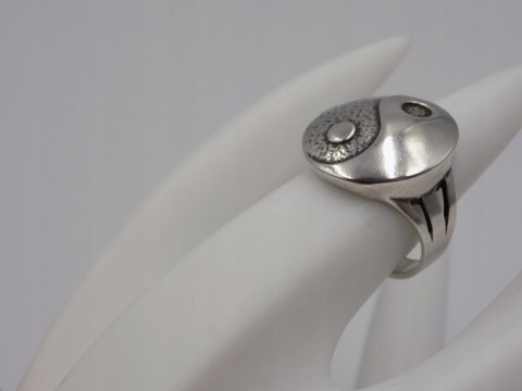 Stary, srebrny, damski pierścionek Yin Yang - roz. 10 srebro 925 VINTAGE