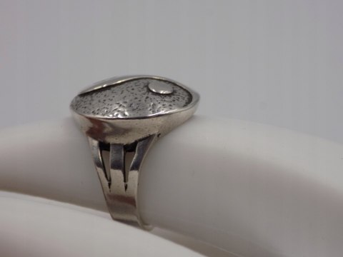 Stary, srebrny, damski pierścionek Yin Yang - roz. 10 srebro 925 VINTAGE