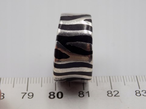 Stary, srebrny, damski pierścionek/obrączka AKRYL roz. 16/17 srebro VINTAGE