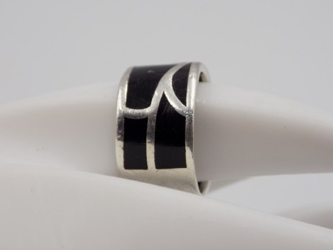 Stary, srebrny, damski pierścionek/obrączka AKRYL roz. 16/17 srebro VINTAGE