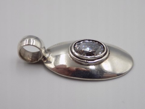 Stary, srebrny, wisiorek / zawieszka CYRKONIA srebro 925 VINTAGE biżuteria