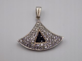 Stary, srebrny, wisiorek / zawieszka CYRKONIE srebro 925 VINTAGE biżuteria