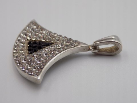 Stary, srebrny, wisiorek / zawieszka CYRKONIE srebro 925 VINTAGE biżuteria