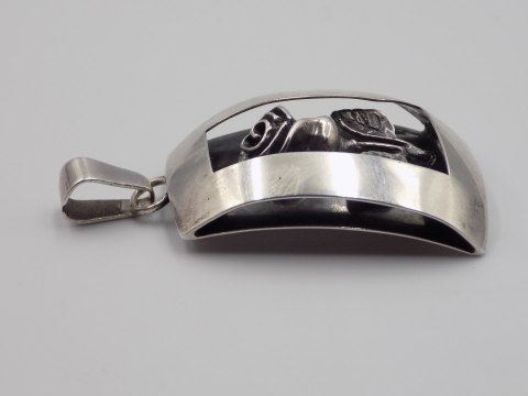 Stary, srebrny, wisiorek / zawieszka RÓŻA srebro 925 VINTAGE biżuteria