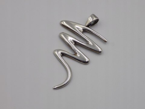 Stary, srebrny, wisiorek / zawieszka ZYGZAK - srebro 925 VINTAGE biżuteria