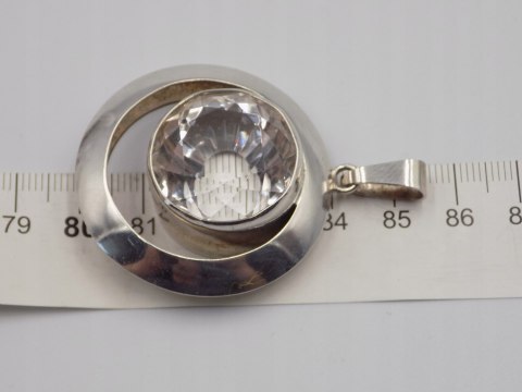 Bajeczny, duży, damski, srebrny wisiorek / zawieszka CYRKONIA - srebro 925