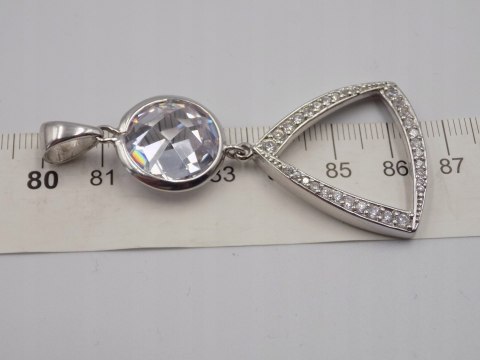 Bajeczny, duży, damski, srebrny wisiorek / zawieszka CYRKONIE - srebro 925