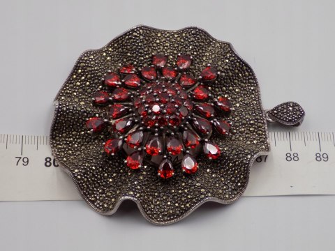 Bajeczny, duży, damski, srebrny wisiorek / zawieszka CYRKONIE - srebro 925