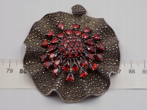 Bajeczny, duży, damski, srebrny wisiorek / zawieszka CYRKONIE - srebro 925