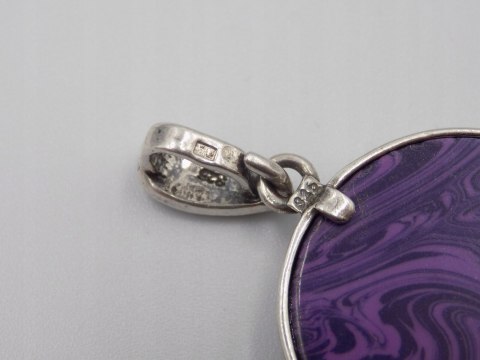 Damski srebrny wisiorek, zawieszka - czaroit + markazyty - srebro 925