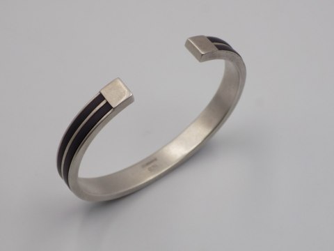 Piękna, damska, srebrna bransoletka BANGLA, KOŁO + guma srebro 925 GLtd