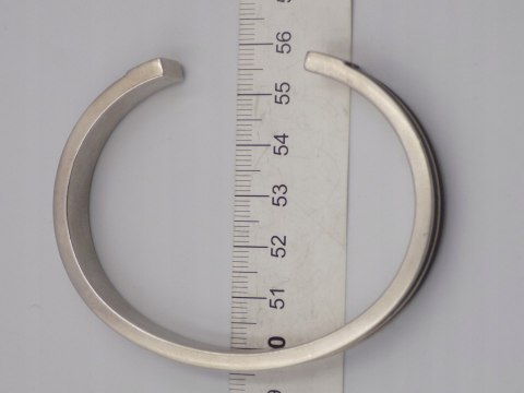 Piękna, damska, srebrna bransoletka BANGLA, KOŁO + guma srebro 925 GLtd