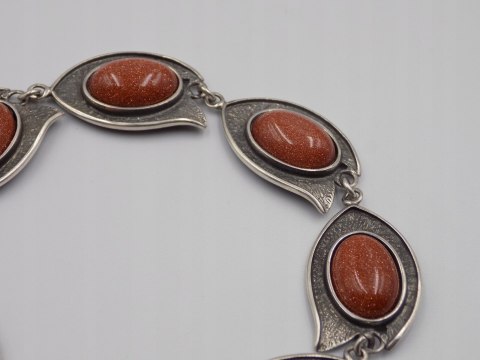 Piękna, damska, srebrna bransoletka PIASEK PUSTYNI srebro 925 oksyda