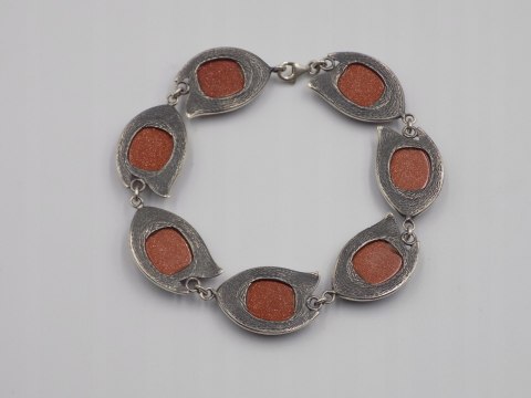 Piękna, damska, srebrna bransoletka PIASEK PUSTYNI srebro 925 oksyda