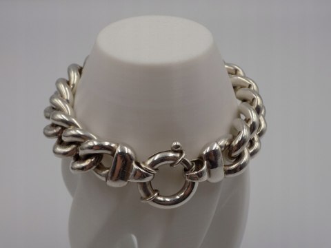 Piękna, damska, srebrna, duża, bransoletka - srebro 925 biżuteria - VINTAGE