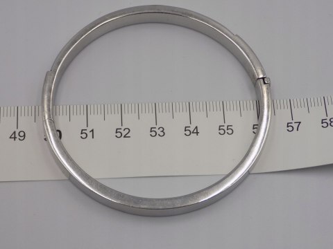 Piękna, srebrna, damska, bransoletka - BANGLA - KOŁO otwierane - cyrkonie