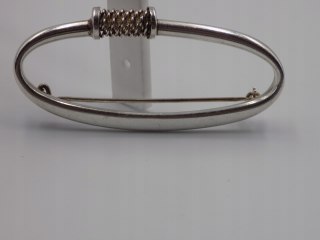 Piękna, stara, damska, duża, srebrna broszka - srebro 925 - VINTAGE