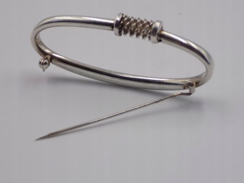 Piękna, stara, damska, duża, srebrna broszka - srebro 925 - VINTAGE