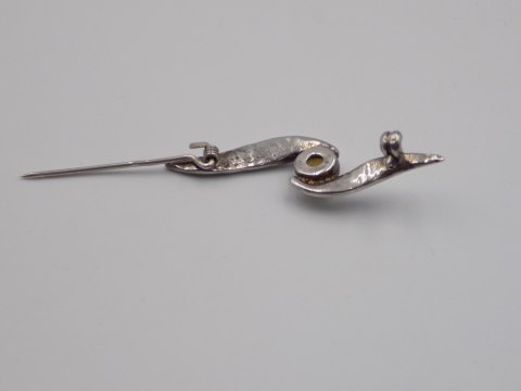 Piękna, stara, damska, srebrna broszka - BURSZTYN srebro VINTAGE biżuteria