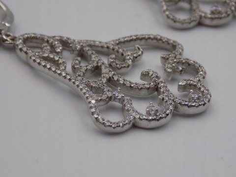 Piękne, damskie, srebrne kolczyki CYRKONIE srebro 925 zapięcie angielskie