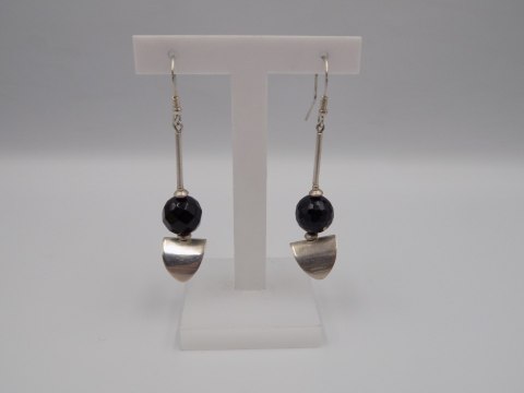 Piękne, stare, damskie, srebrne, długie kolczyki-srebro - VINTAGE biżuteria