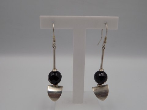 Piękne, stare, damskie, srebrne, długie kolczyki-srebro - VINTAGE biżuteria