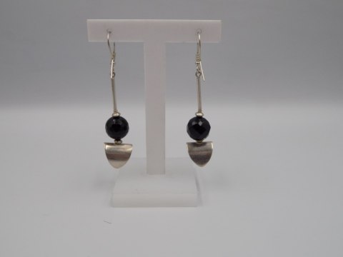 Piękne, stare, damskie, srebrne, długie kolczyki-srebro - VINTAGE biżuteria