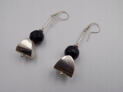 Piękne, stare, damskie, srebrne, długie kolczyki-srebro - VINTAGE biżuteria