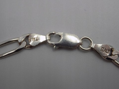 Piękny, srebrny, męski łańcuszek wzór FIGARO srebro 925 - 50 cm; 22,60 g.