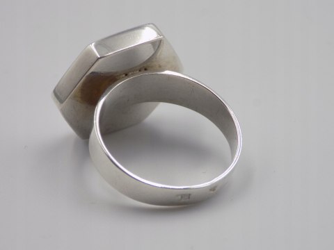 Piękny, stary, damski, srebrny pierścionek SZEŚCIOKĄT srebro 925 roz. 18