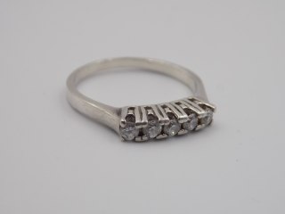 Piękny, stary, damski, srebrny pierścionek z cyrkoniami srebro 925 roz. 16