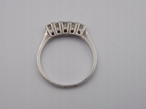 Piękny, stary, damski, srebrny pierścionek z cyrkoniami srebro 925 roz. 16